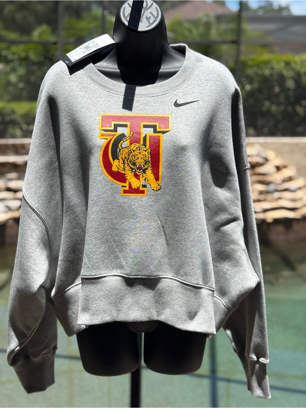 Nike Phoenix Fleece Tuskegee University Crew Sweatshirt Grey Medium ZW33302